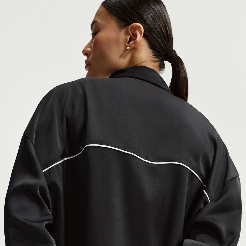 Offline Woven Satin Ls Top Kadın Siyah Sweatshirt