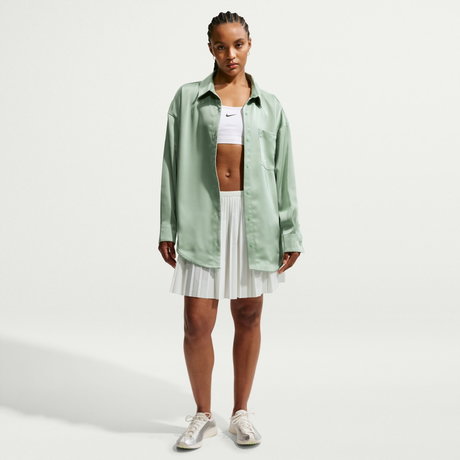 NIKE - Offline Woven Satin Ls Top Kadın Sweatshirt