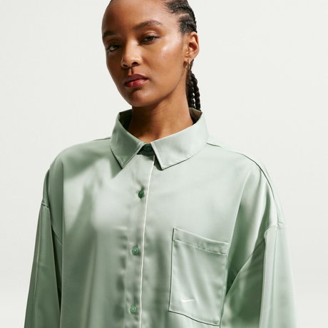 NIKE - Offline Woven Satin Ls Top Kadın Sweatshirt (1)