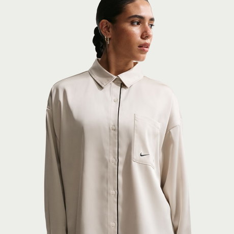 NIKE - Offline Woven Satin Ls Top Kadın Sweatshirt