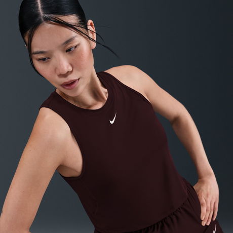NIKE - One Classic Dri-FIT Crop Tank Kadın Bordo Atlet (1)