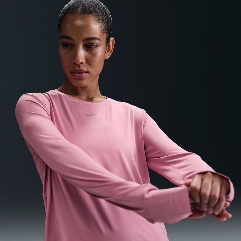 One Classic Dri-FIT LS Top Kadın Pembe Sweatshirt