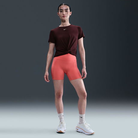 NIKE - One Classic Dri-FIT Twist SS Top Kadın Bordo Tişört (1)