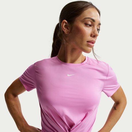 NIKE - One Classic Twist Ss Kadın Pembe Tişört (1)