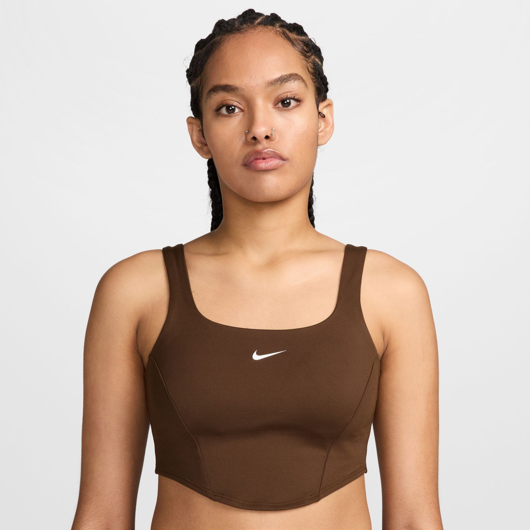 Женский спортивный бра Nike One Corset Bra Kahverengi Sporcu Sütyeni