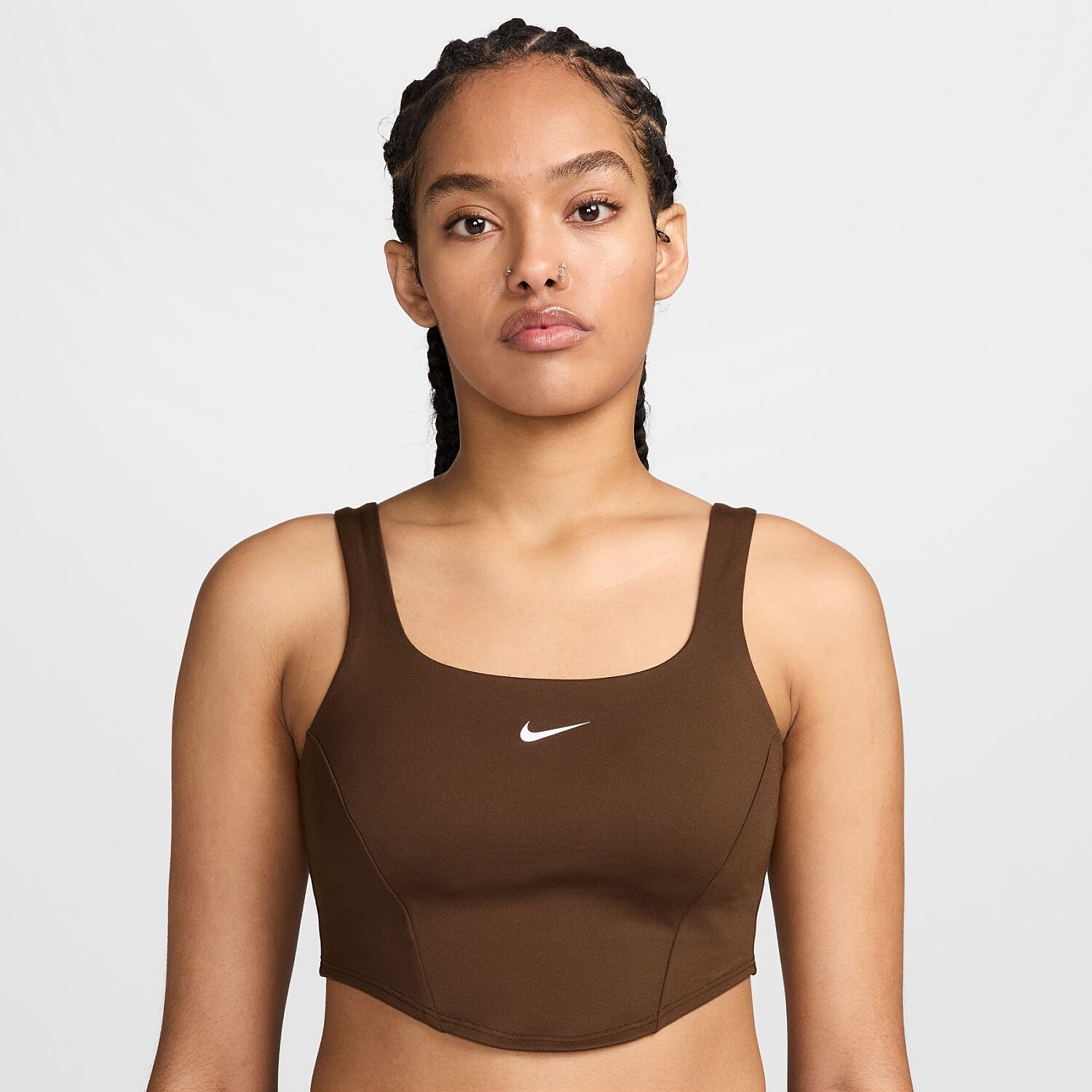 Женский спортивный бра Nike One Corset Bra Kahverengi Sporcu Sütyeni