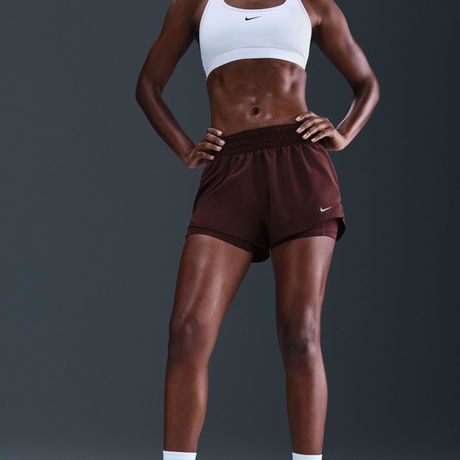 NIKE - One Dri Fit 3In 2N1 Short Kadın Bordo Şort