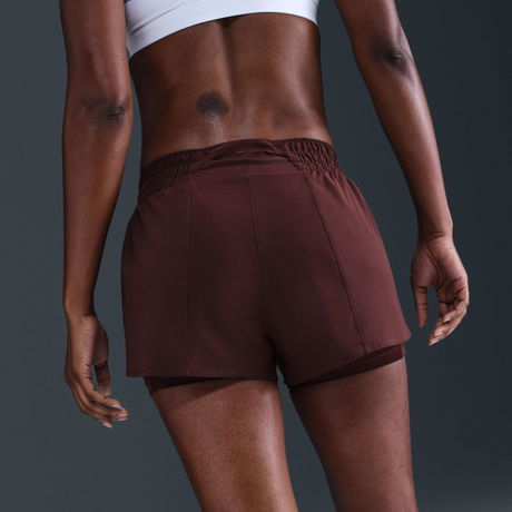 NIKE - One Dri Fit 3In 2N1 Short Kadın Bordo Şort (1)