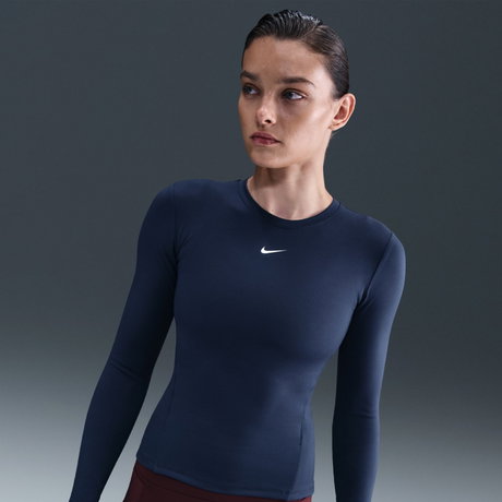 NIKE - One Dri-FIT Fitted Ls Top Kadın Mavi Sweatshirt