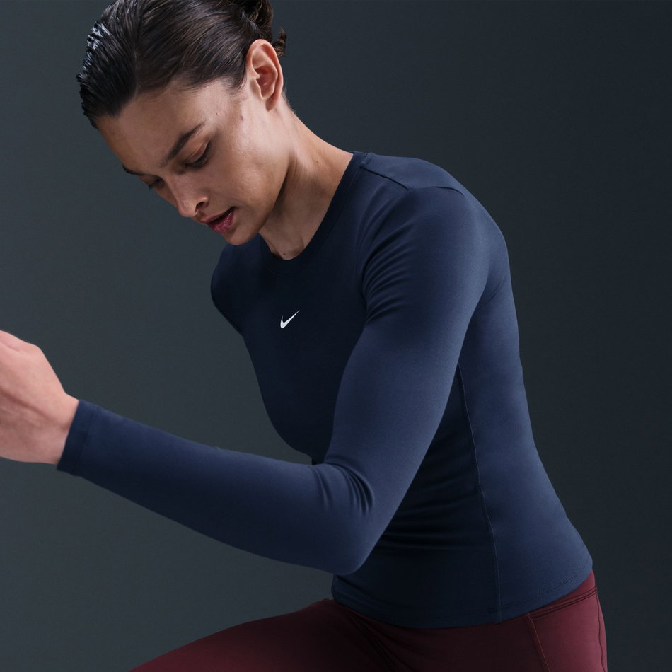 One Dri-FIT Fitted Ls Top Kadın Mavi Sweatshirt