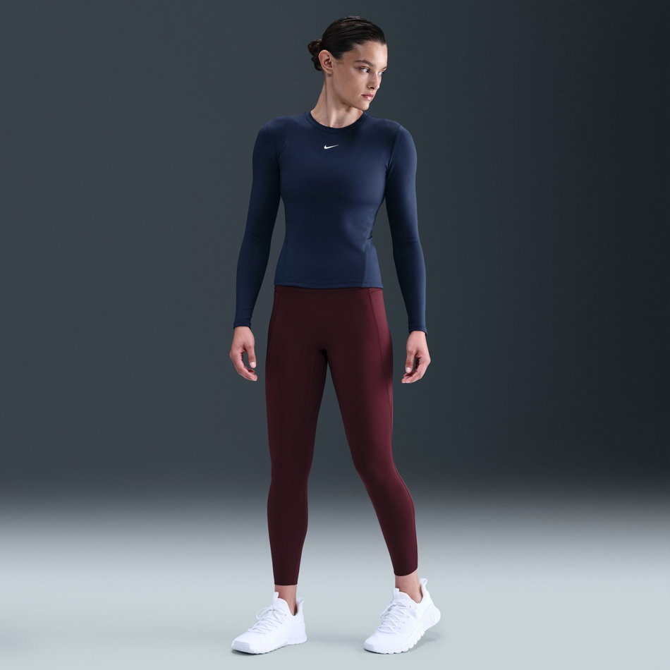 One Dri-FIT Fitted Ls Top Kadın Mavi Sweatshirt