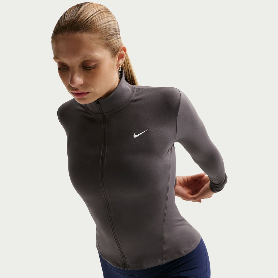 One Dri-FIT Fz Fitted Jacket Kadın Gri Sweatshirt