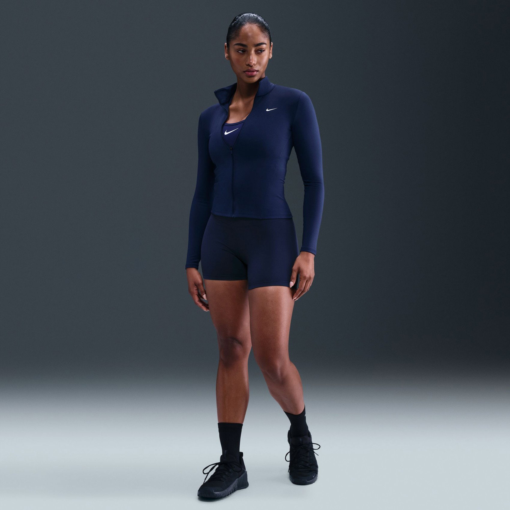 Nike One Dri-FIT FZ Fitted Jacket Kadın Mavi Sweatshirt IM7046-410