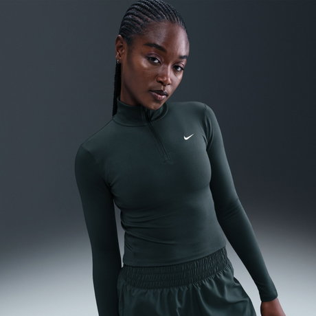 NIKE - One Dri-FIT QZ Fitted Midlayer Kadın Yeşil Sweatshirt (1)