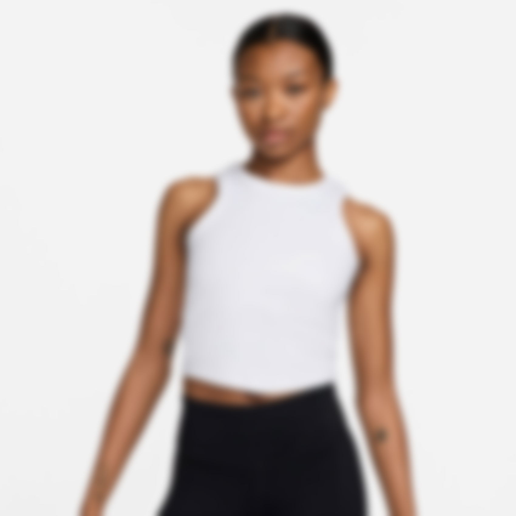 NIKE - One Fitted Dri-FIT Crop Tank Kadın Beyaz Atlet