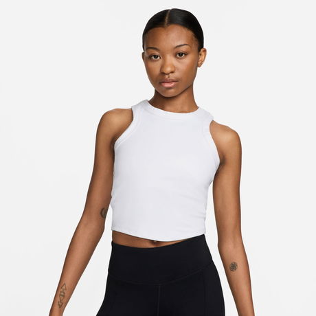 NIKE - One Fitted Dri-FIT Crop Tank Kadın Beyaz Atlet