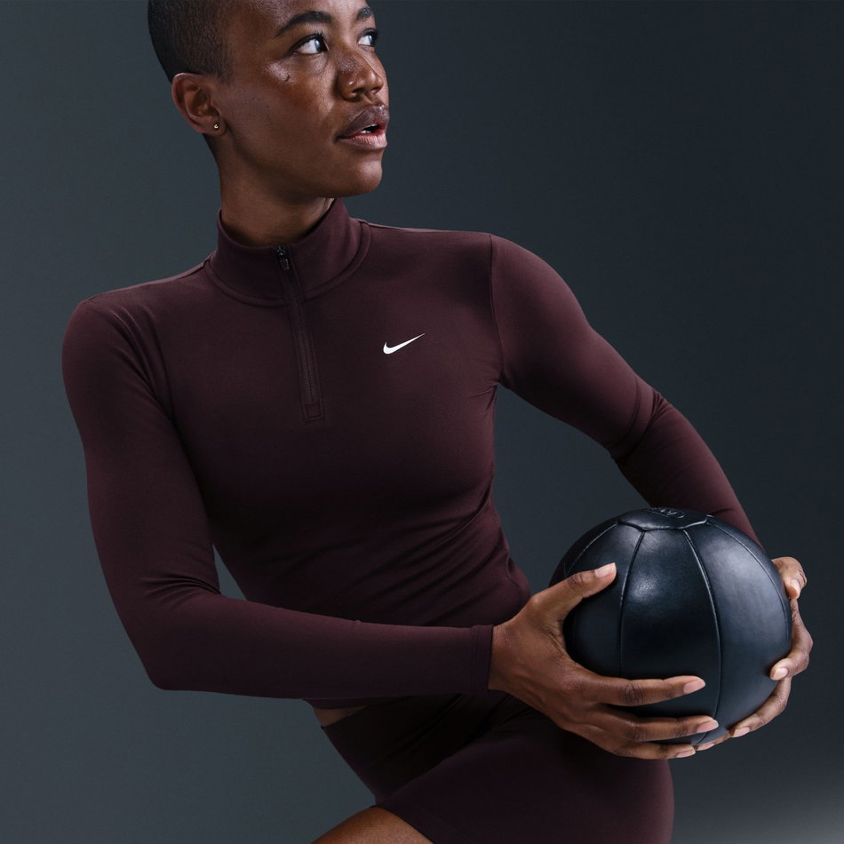 One Fitted Dri-FIT QZ Midlayer Kadın Bordo Sweatshirt