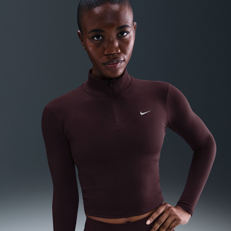 One Fitted Dri-FIT QZ Midlayer Kadın Bordo Sweatshirt