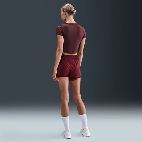 NIKE - One Fitted Dri-FIT Ss Top Kadın Bordo Tişört (1)