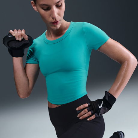 NIKE - One Fitted Dri-FIT Ss Top Kadın Mavi Tişört