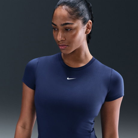 NIKE - One Fitted Ss Top Kadın Mavi Tişört