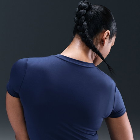 NIKE - One Fitted Ss Top Kadın Mavi Tişört (1)