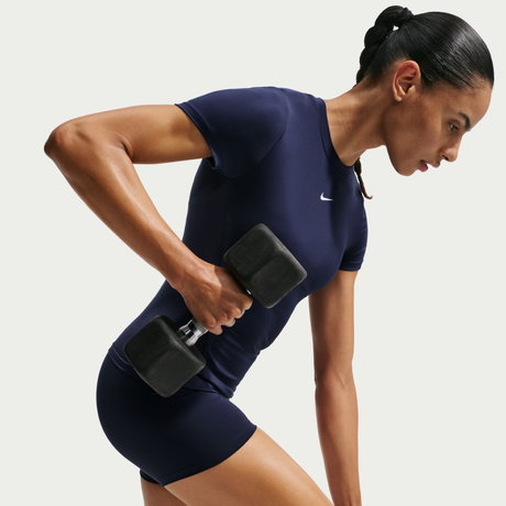 NIKE - One Fitted Ss Top Kadın Mavi Tişört