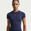 NIKE - One Fitted Ss Top Kadın Mavi Tişört (1)