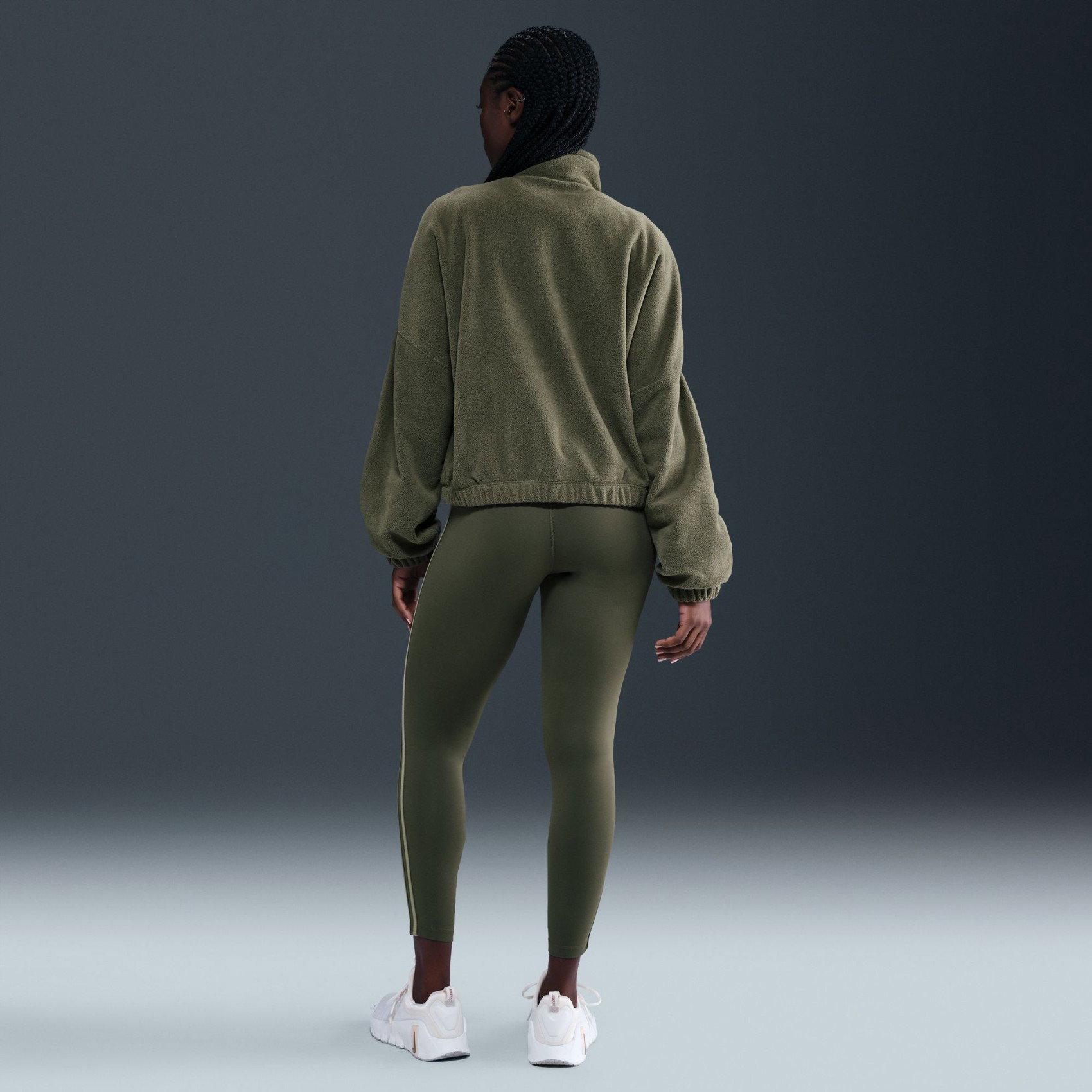 Nike One Therma-FIT HZ Top Polar Kadın Yeşil Sweatshirt IO0182-222