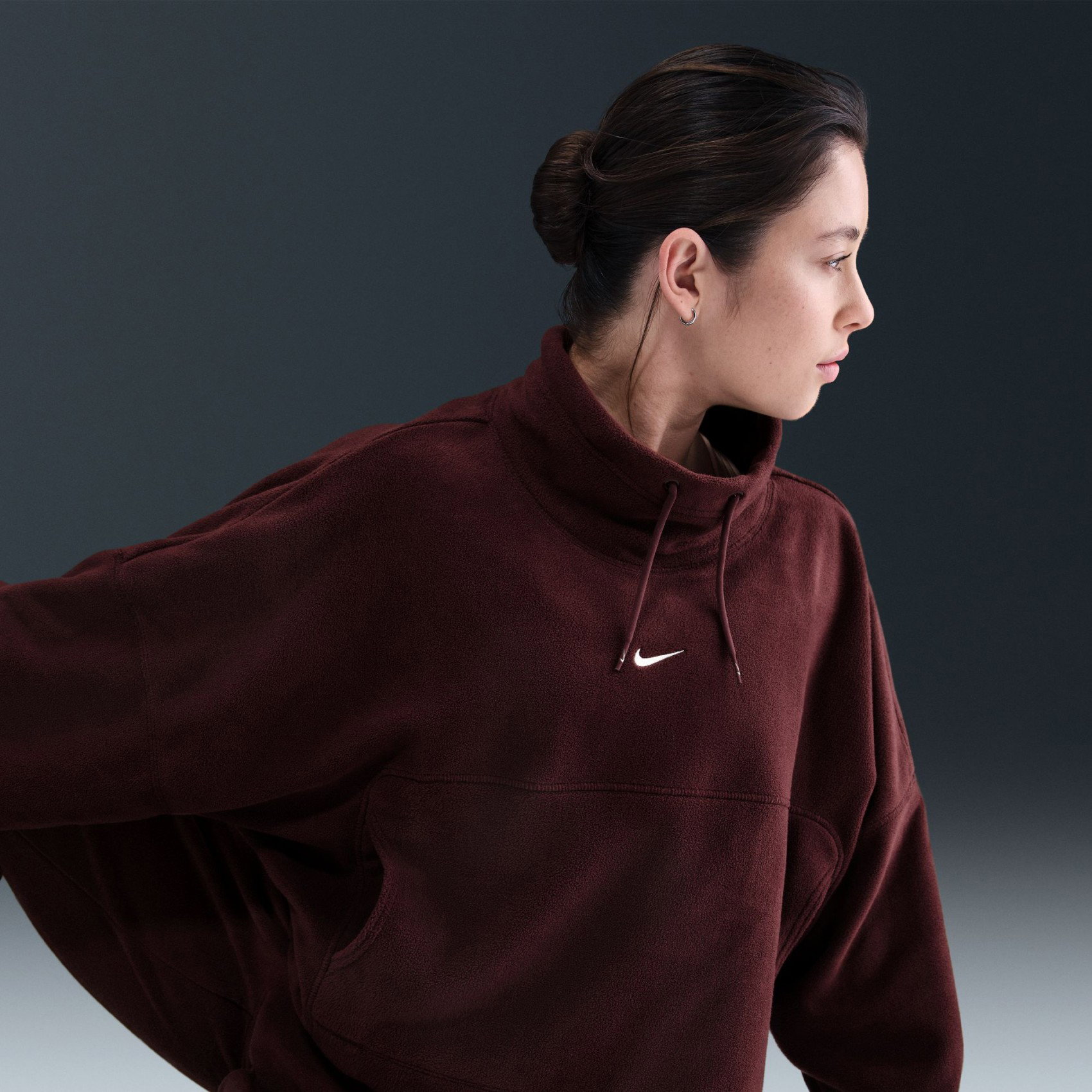 Nike One Therma-FIT Top Polar Kadın Bordo Sweatshirt HV3702-652