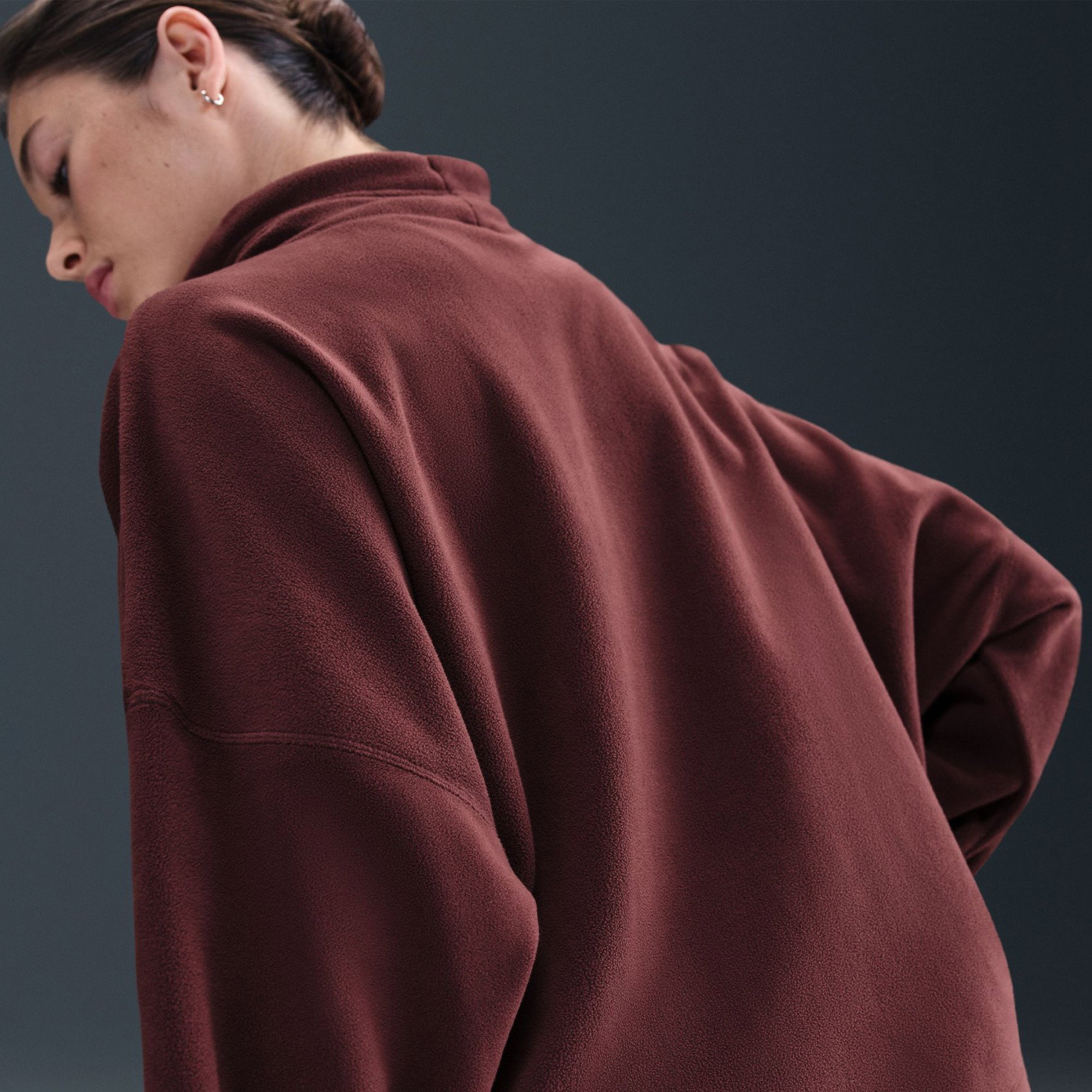 たろ Nike One Therma-FIT Top Polar Kadın Bordo Sweatshirt HV3702-652