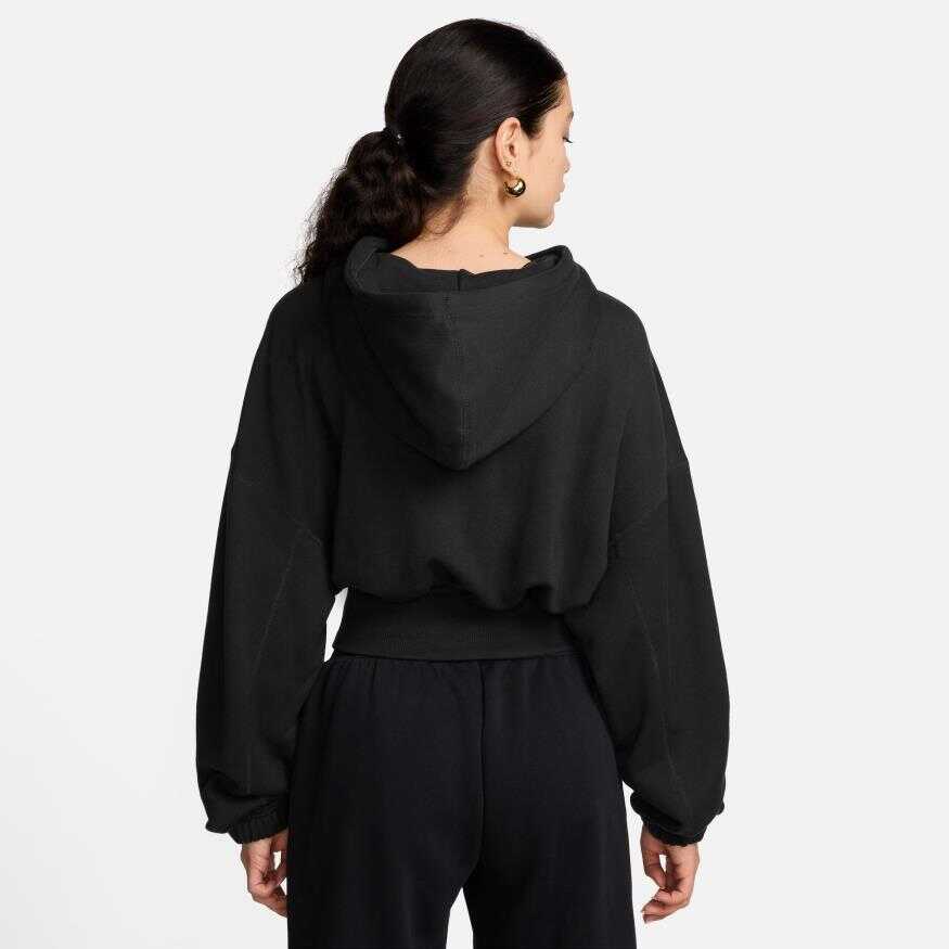 Oversize Fleece Crop Po Hoodie Dance Kadın Sweatshirt