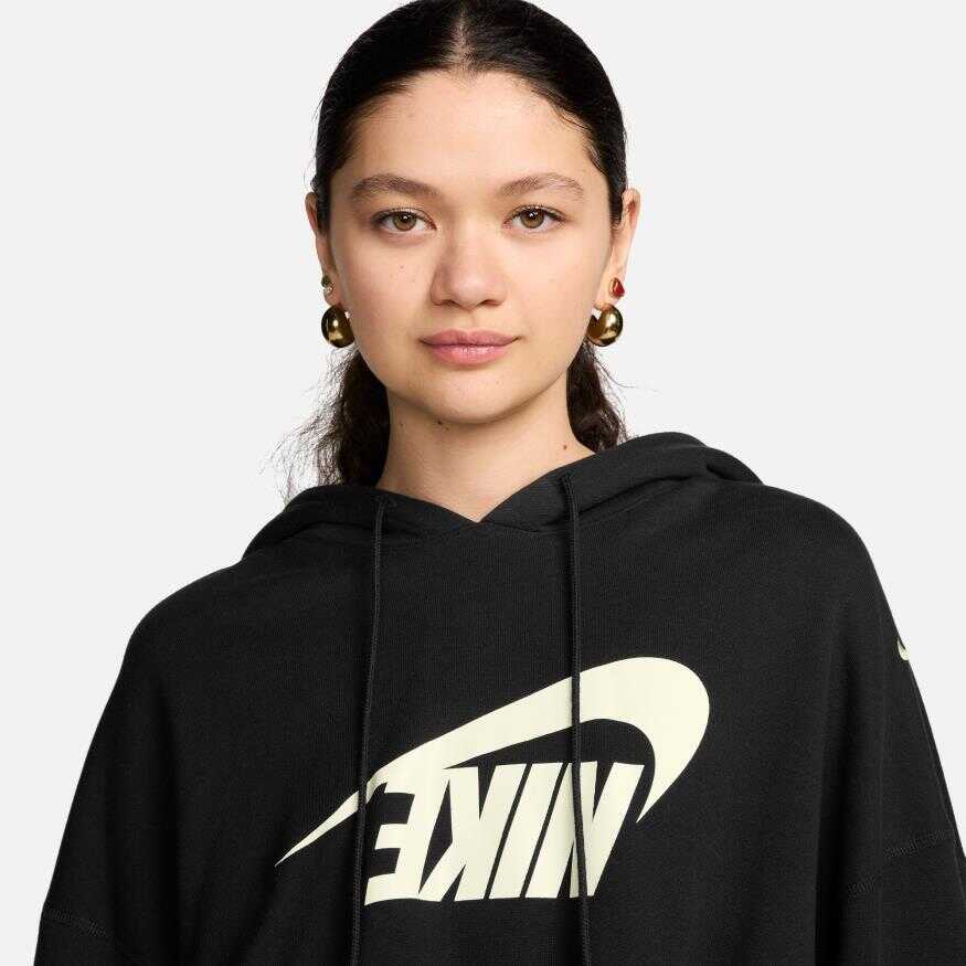 Oversize Fleece Crop Po Hoodie Dance Kadın Sweatshirt