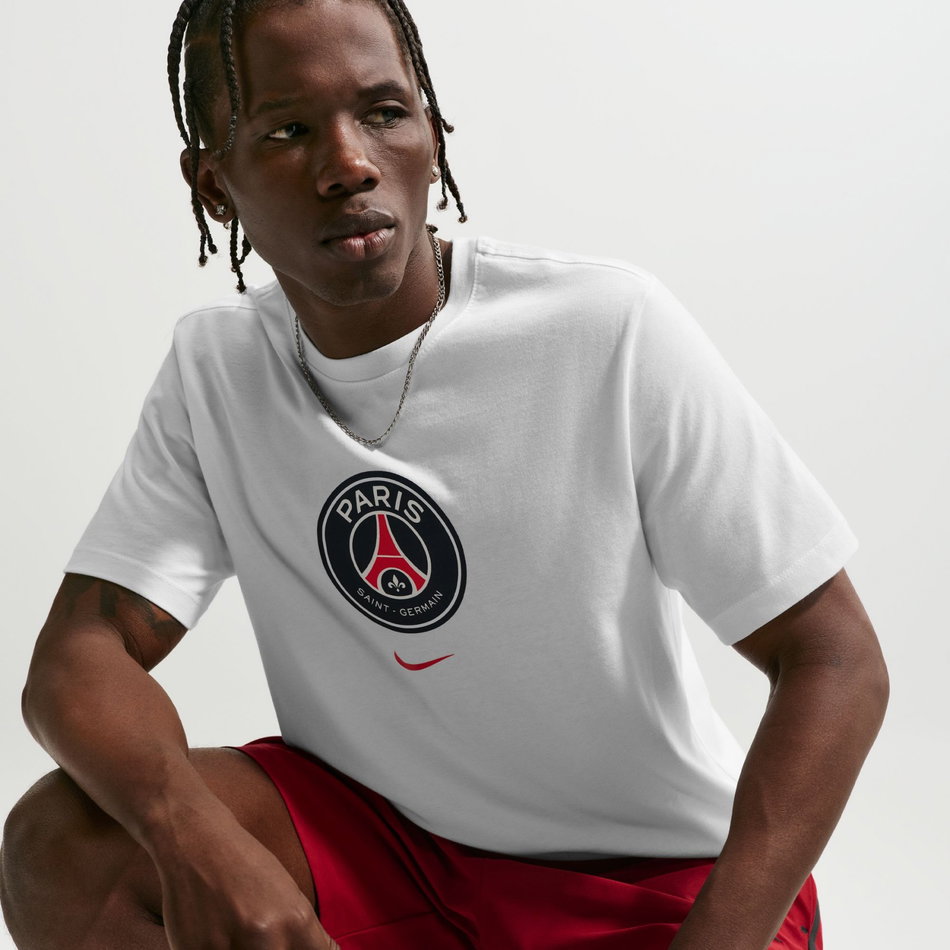 Paris Saint-Germain PSG Crest Tee Erkek Beyaz Tişört