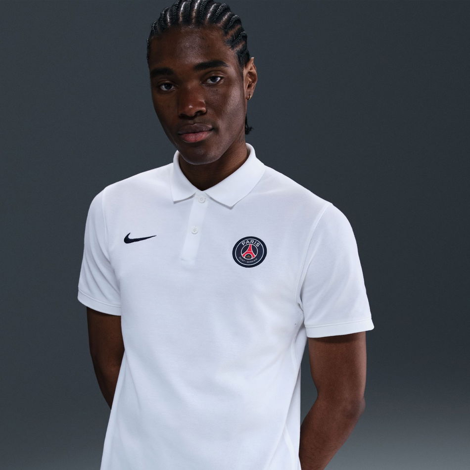 Paris Saint-Germain Polo Dri-FIT Erkek Beyaz Tişört