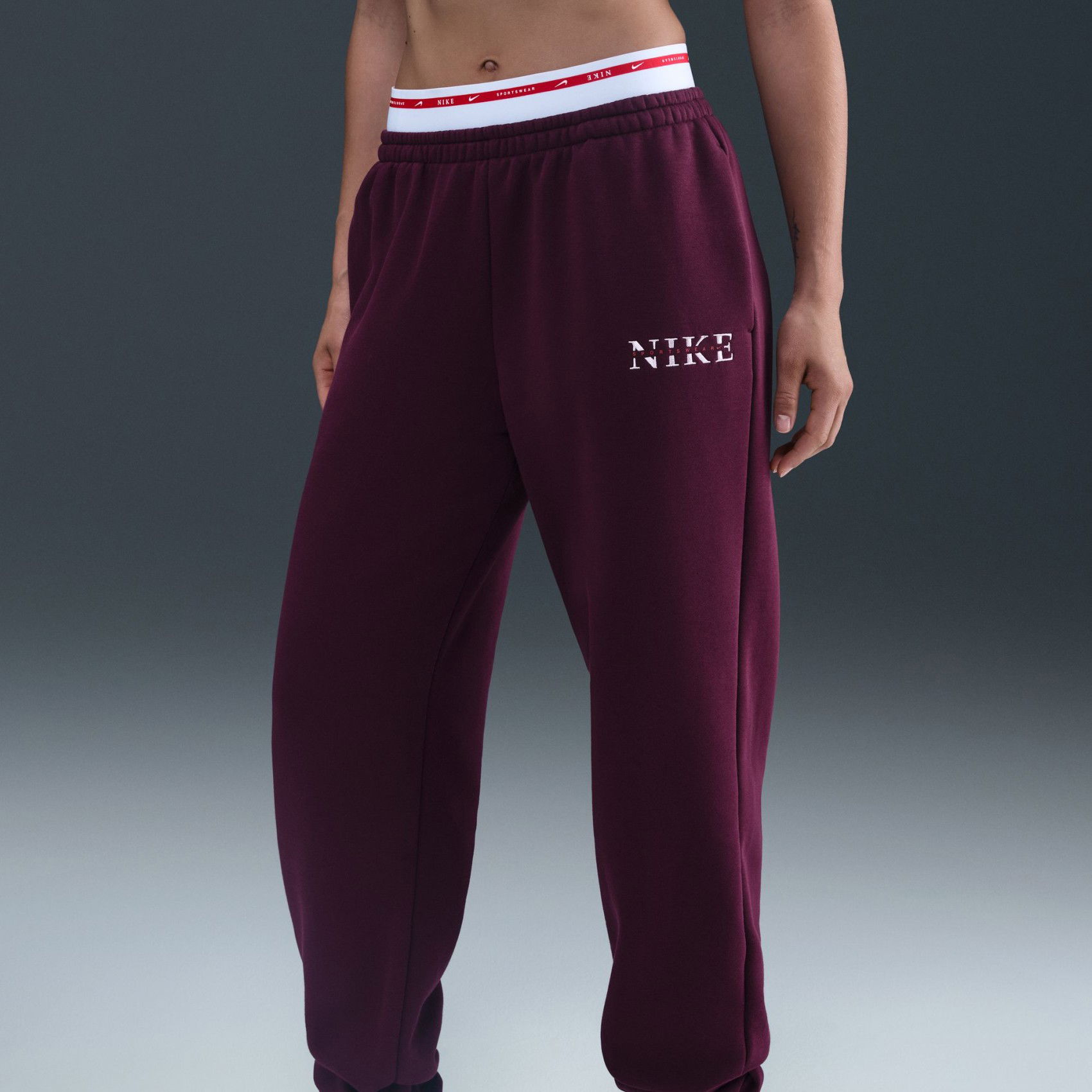 Nike Phoenix Fleece HR Pant Kadın Bordo Eşofman Altı IH4055-610