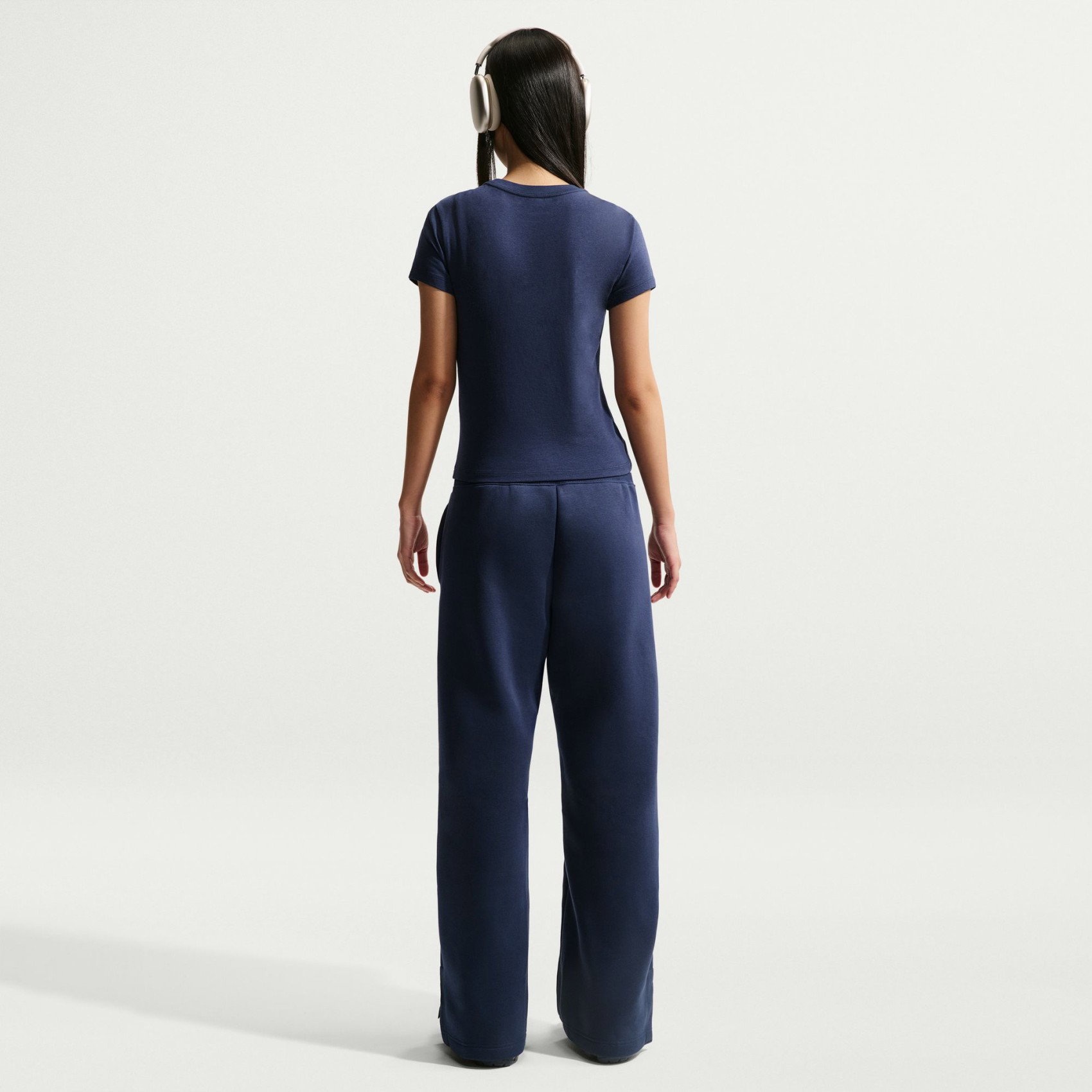 Nike Phoenix Fleece Hr Wr Leg Pant Gx Kadın Mavi Eşofman Altı