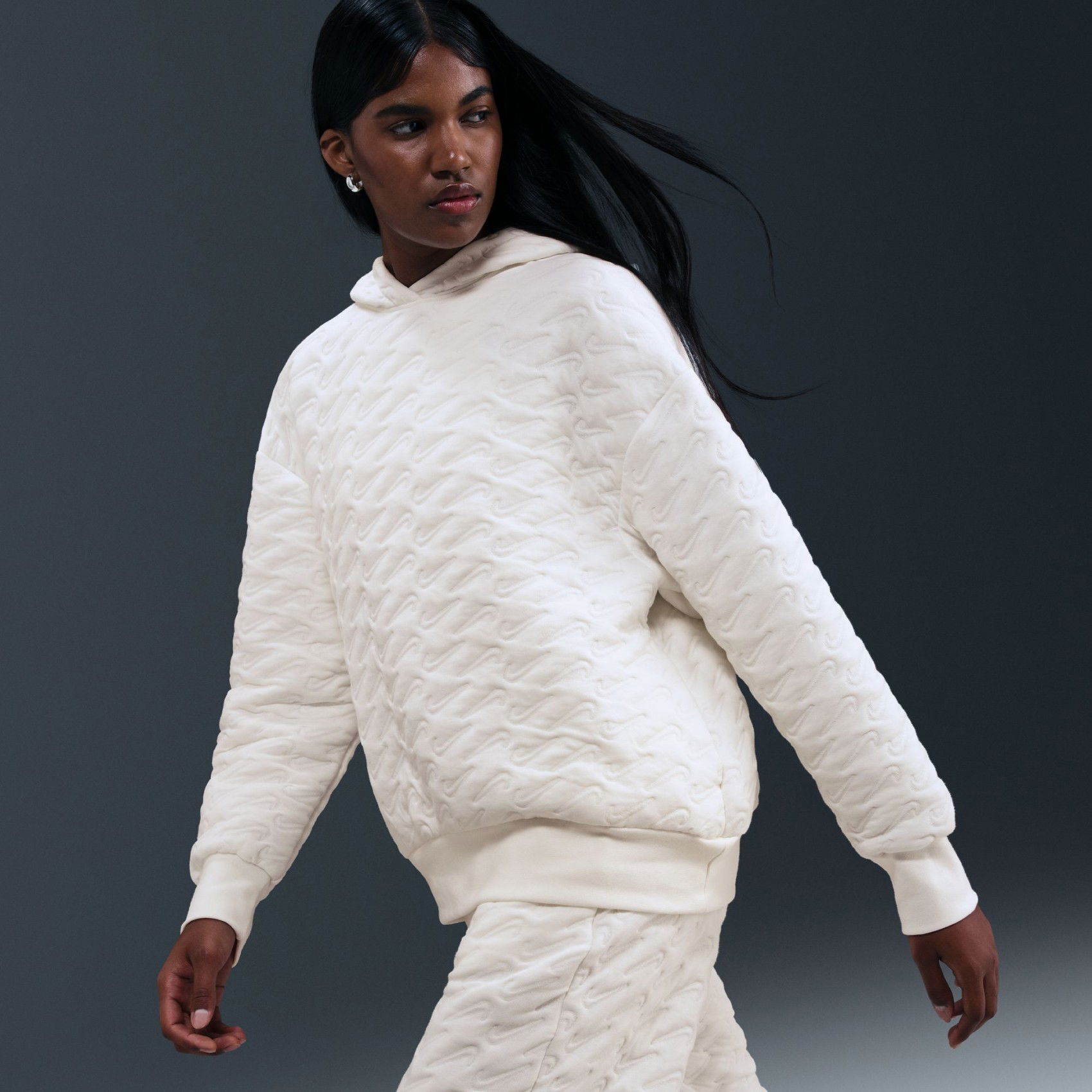 Nike Phoenix Fleece Jacquard Po Hoodie Kadın Sweatshirt HV2781-133