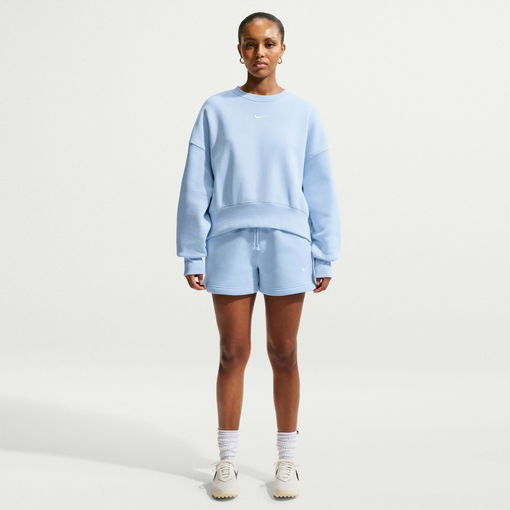 Nike Phoenix Fleece Oos Crew Kadın Mavi Sweatshirt DQ5761-407