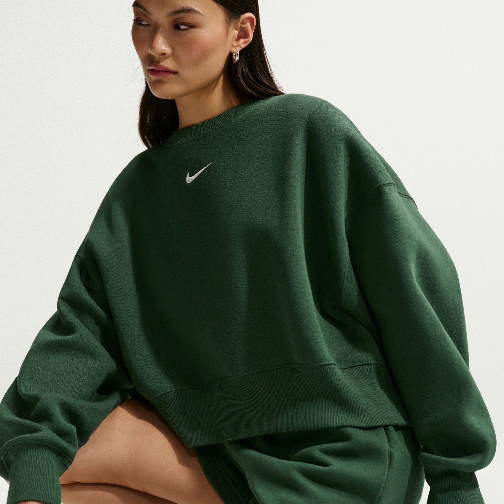 Nike Phoenix Fleece Oos Crew Kadın Yeşil Sweatshirt DQ5761-323