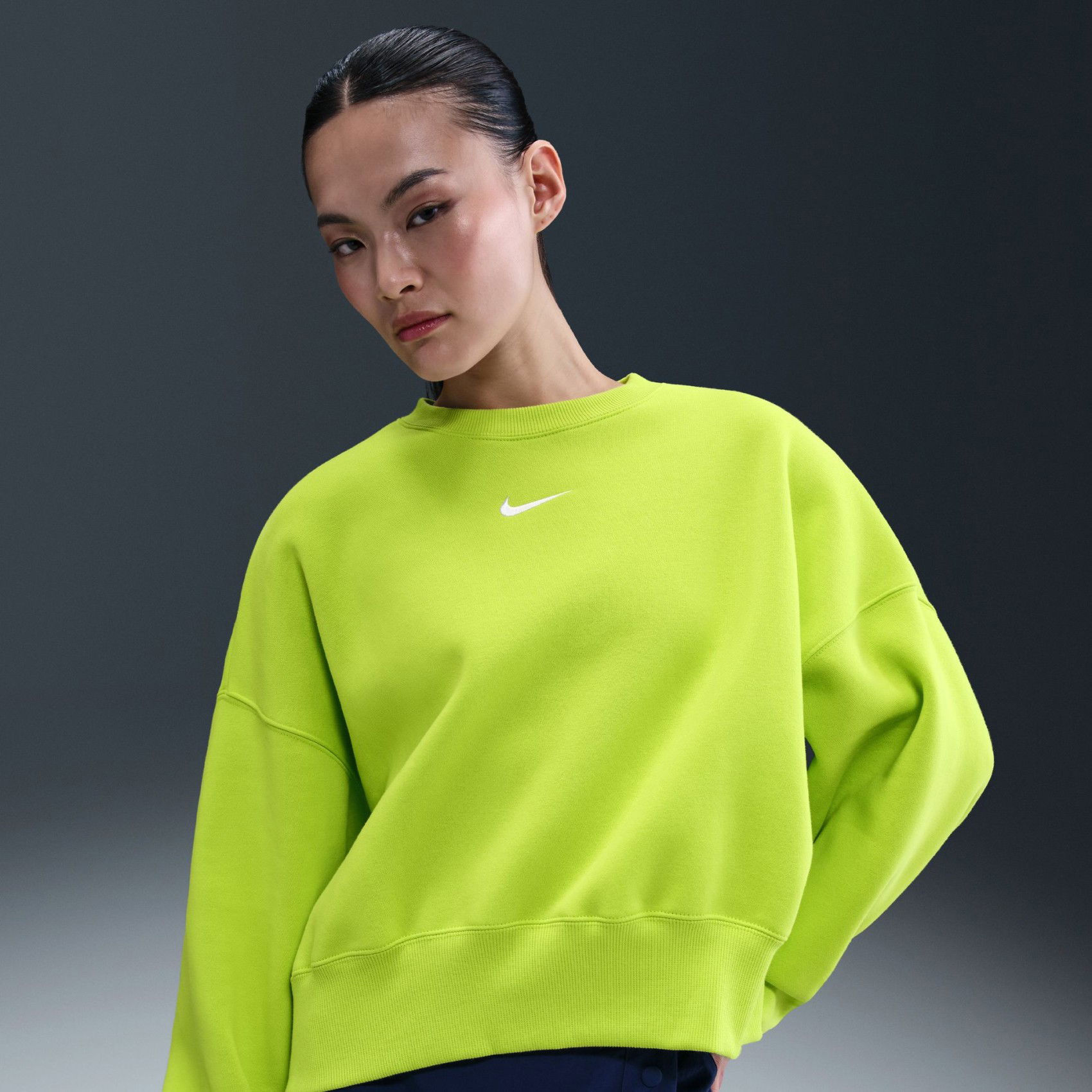 Nike Phoenix Fleece Oos Crew Kadın Yeşil Sweatshirt DQ5761-389