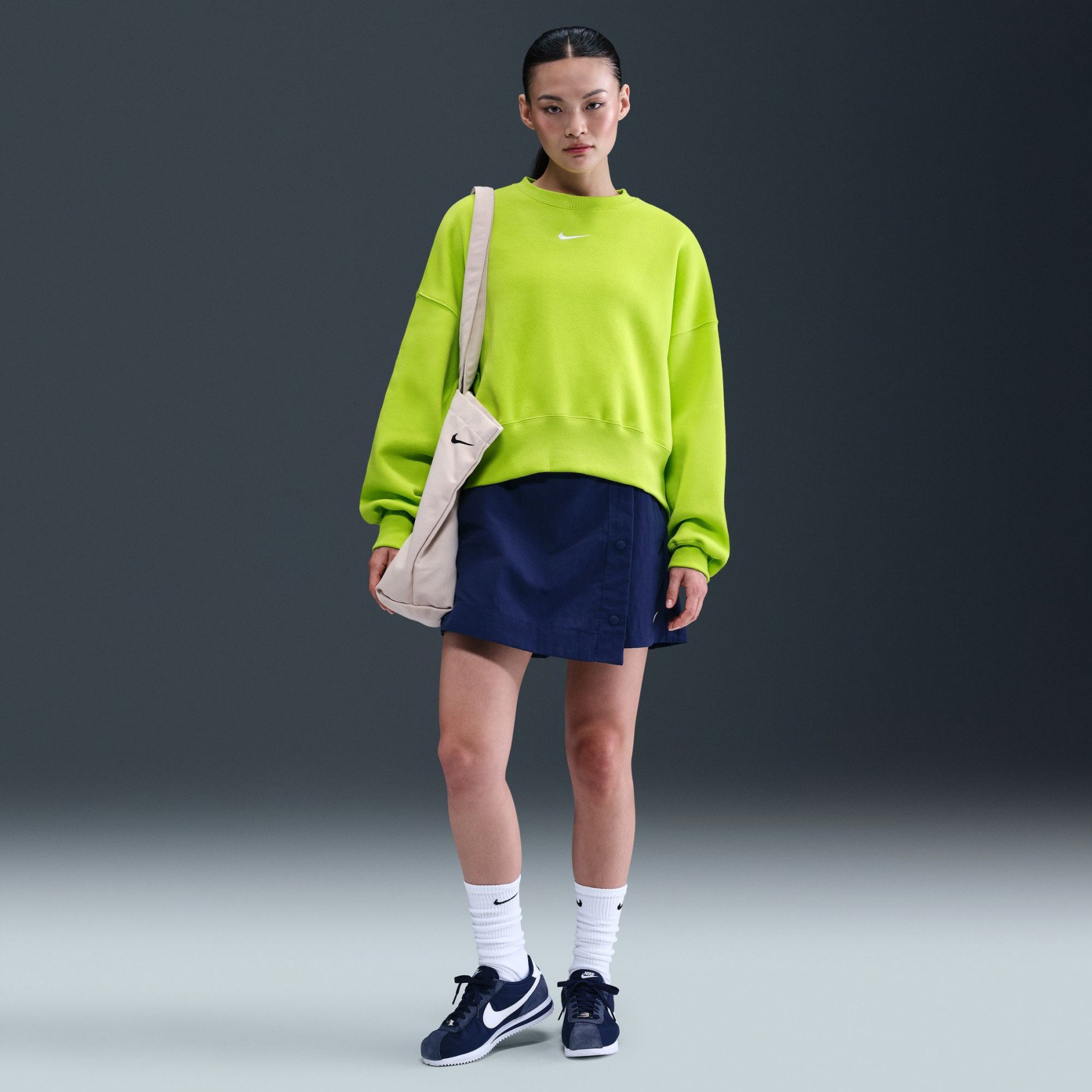 Nike Phoenix Fleece Oos Crew Kadın Yeşil Sweatshirt DQ5761-389