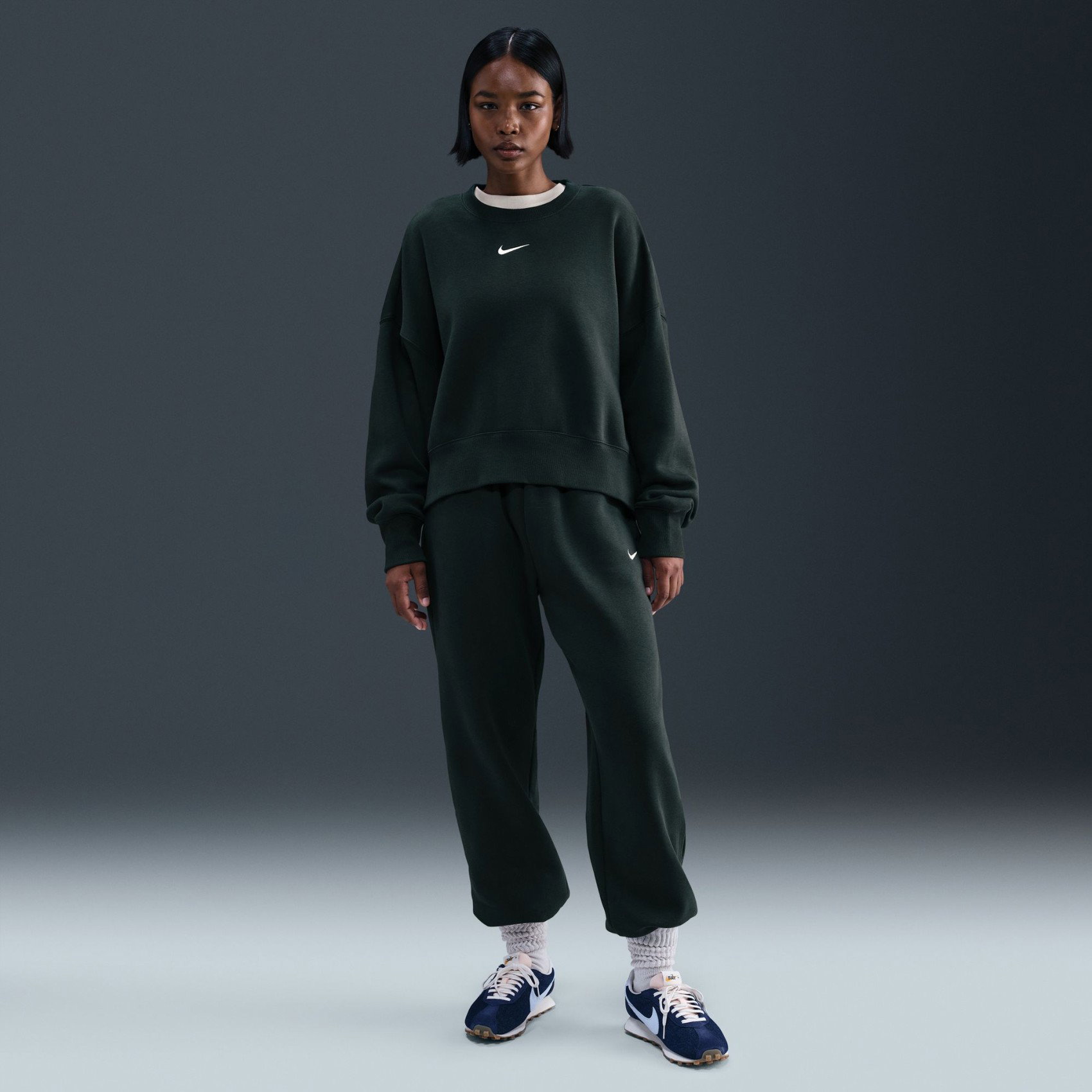 Nike Phoenix Fleece Oos Crew Kadın Yeşil Sweatshirt DQ5761-390