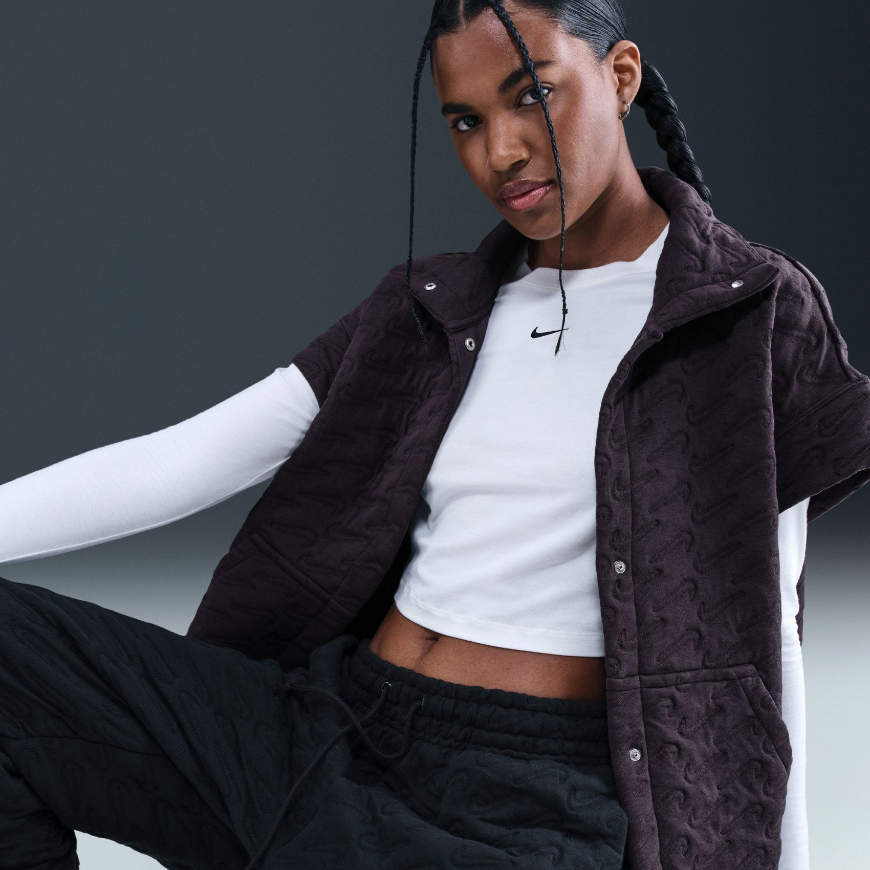 Nike Phoenix Fleece Os AOJ Vest Kadın Mor Yelek HV2785-540