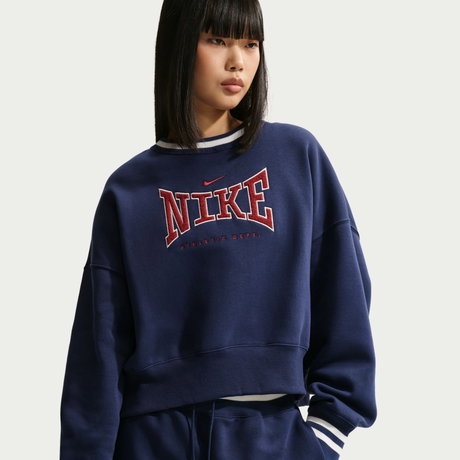 NIKE - Phoenix Fleece Os Crew Kadın Mavi Sweatshirt