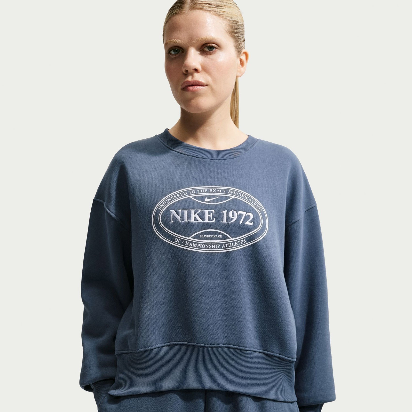 Nike Phoenix Fleece Os Crew Kadın Mavi Sweatshirt IX2115-491