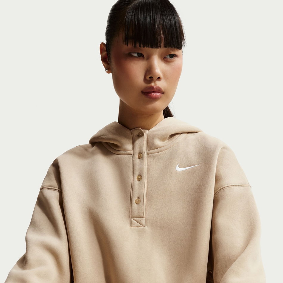 Phoenix Fleece Os Crop Henley Ho Kadın Kahverengi Sweatshirt