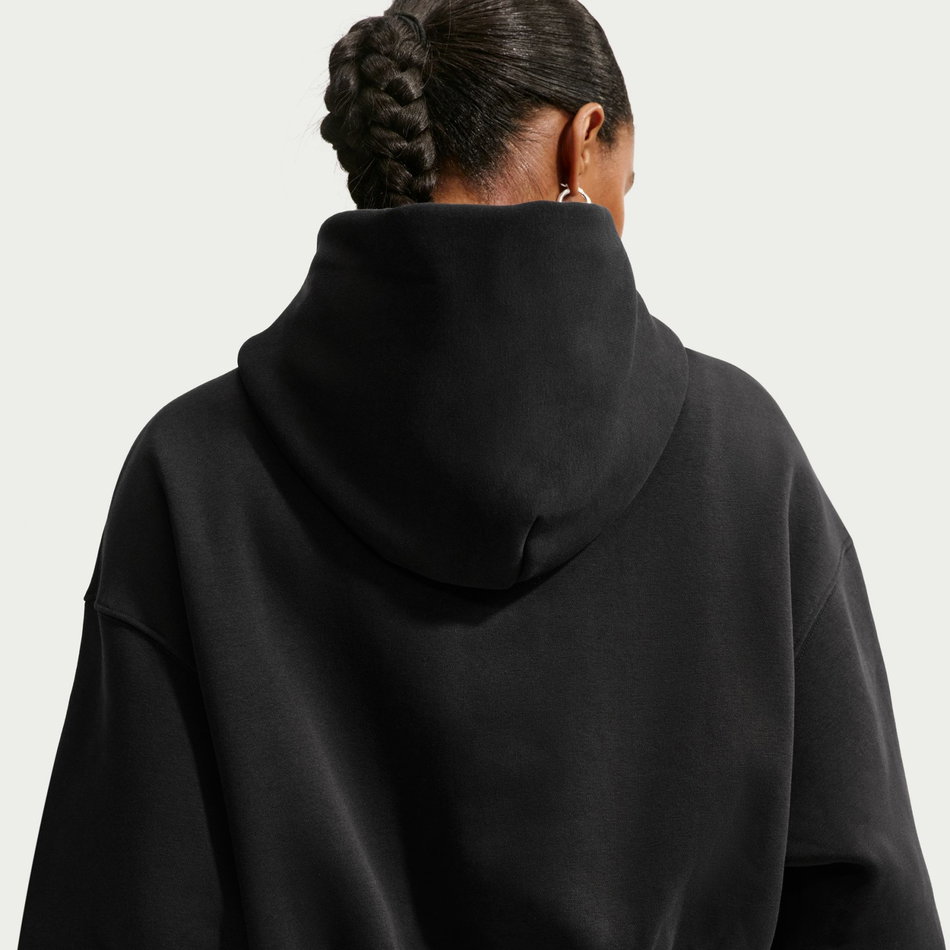 Phoenix Fleece Os Crop Henley Hoodie Kadın Siyah Sweatshirt