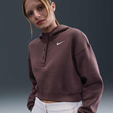 NIKE - Phoenix Fleece Os Crop Henley Hoodie Kadın Sweatshirt (1)