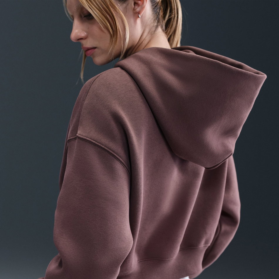 Phoenix Fleece Os Crop Henley Hoodie Kadın Sweatshirt